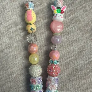 Easter Themed Pens with Bunny Focals and Easter Egg Focal Designs Matching Beads for Writing and Journaling Perfect for Easter Gifts
