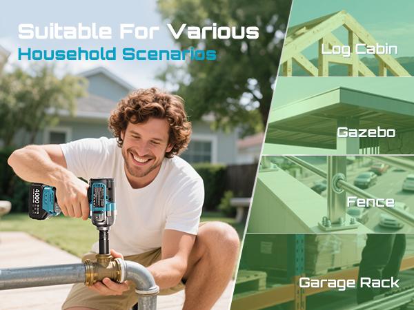 SEESII Upgraded Electric Impact Wrench w/ Detachable Handle - 1180 Ft-lbs (1600 N·m) 1/2" High-Torque, 21V Cordless + 2x 4.0Ah Batteries | for Car/Truck/Mower/Industrial Tasks, Black Friday Deals