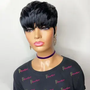 ShowRealHair Wig 036 Pickled Color Pixie Cut Wigs Pixie Wigs Human Hair Coiffure Wigs for Black Women Pickled Color Short Hair Pixie Cut Style Pixie Wigs Pixie Cut Layered Wig Glueless Wig NYC Short Wigs for Black Women