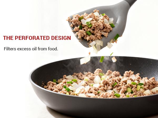 2 in1 Mincing Spatula Meat Chopper with Grease Draining Slots,for Frying Pan， Heat Resistant Ground Beef Masher & Hamburger Grinder, Non-Stick Potato Mixer and Meat & Poultry Chopper Tool