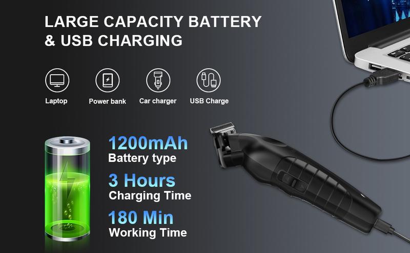 KM-2299 Cordless Professional Hair Clipper with Blade, 1200mAh Electric Hair Trimmer, USB Rechargeable Hair Grooming Machine for Men