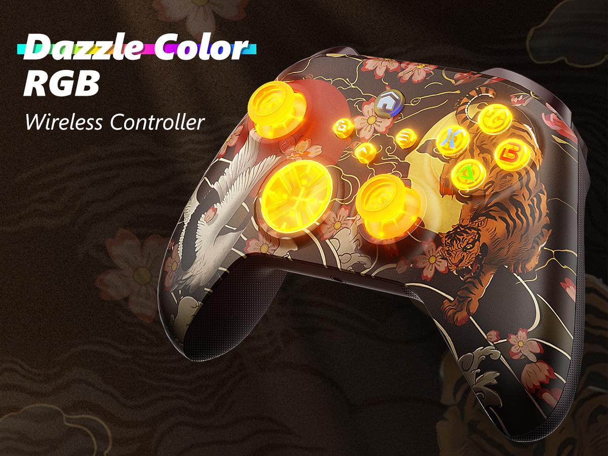 Tiger & Crane Multi-Platform WiFi Wireless Controller for Xbox One/Series X|S, Windows 10/11,Hall Effect Triggers, Turbo & Macro Programmable Gamepad with RGB Battery Indicator, 3-Way Connectivity Tiger & Crane Multi-Platform WiFi Wireless Controller for Xbox One/Series X|S, Windows 10/11,Hall Effect Triggers, Turbo & Macro Programmable Gamepad with RGB Battery Indicator, 3-Way Connectivity