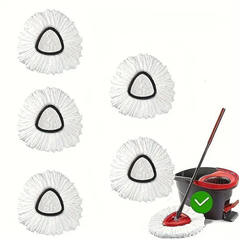 5pcs CMicrofiber Replacement Heads for Spin Mops - 360-Degree Triangular Mop Heads with Edges & Center, Compatible with Spin Mop Systems, Enhanced Floor Cleaning Efficiency, Durable & Reusable Microfiber Pads for Hardwood Tile Vinyl Floors tiktokshopsprin