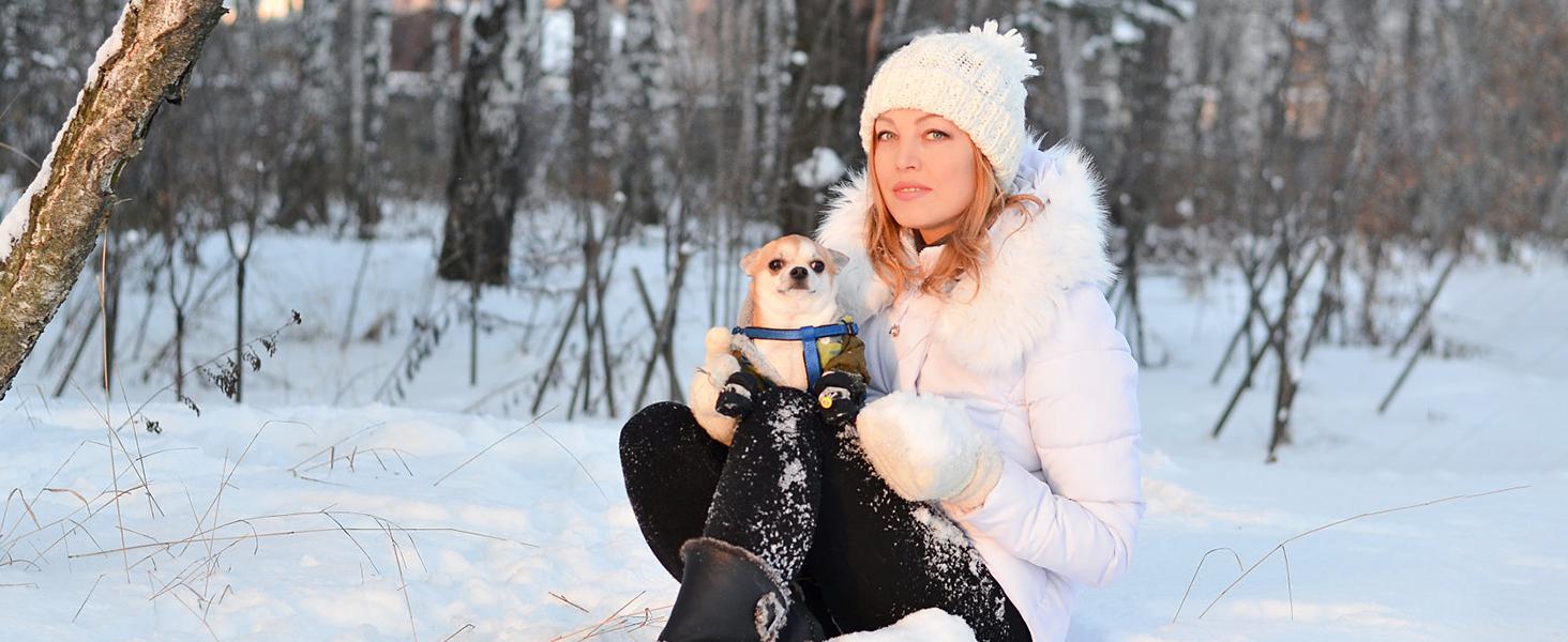 HOBIBEAR Winter Adult Snow Boots Unisex Long Plush Windproof Cotton Shoes Outdoor Ski Boots