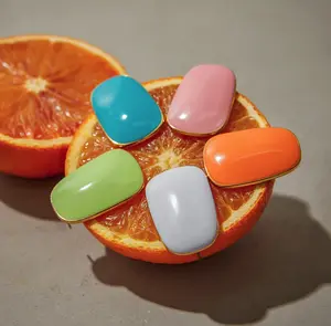 E113-18K Gold Color Plated Geometric Earrings