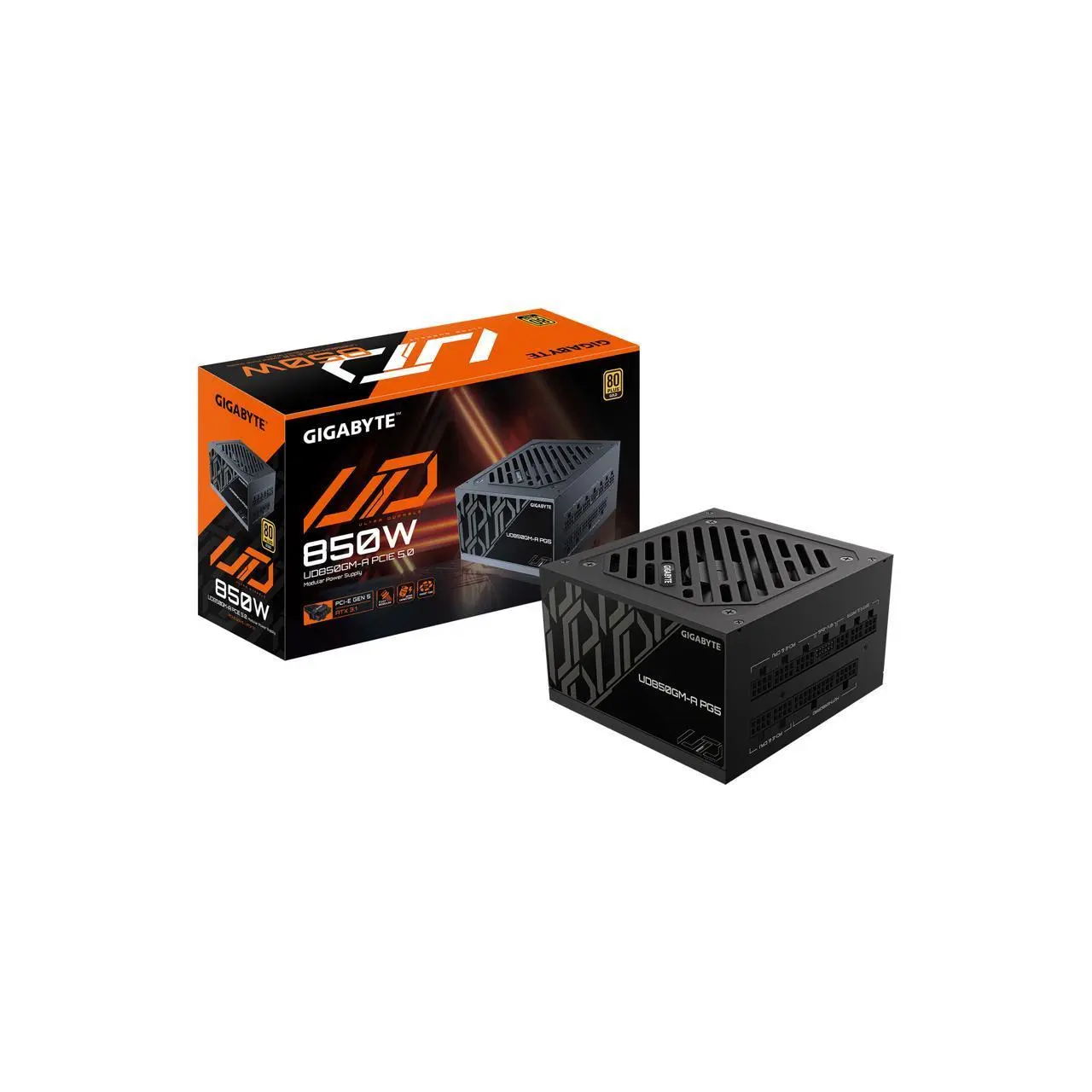GIGABYTE 850W PSU - 80 Plus Gold Certified - PCie 5.0 and ATX 3.1 Ready - Fully Modular Power Supply (GP-UD850GM-A PG5)
