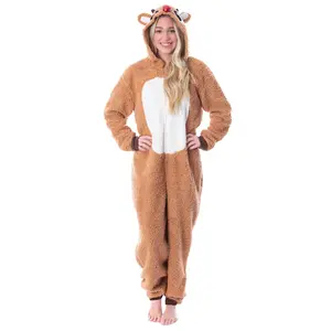 Rudolph The Red-Nosed Reindeer Adult Sherpa Fleece Union Suit Pajama