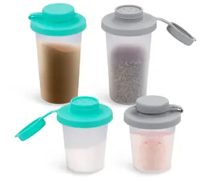 Sophico Small Salt and Pepper Shakers Set with Moisture Proof Sinlicone Lids, 4.5oz Mini Spice Shaker to go for Camping Travel Picnic Lunch Boxes (Mint & Grey, Medium & Large)
