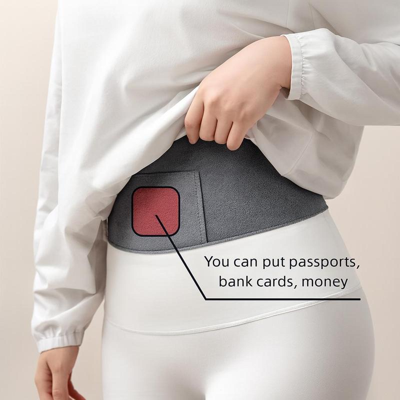 German-style waist support belt with heating function to warm the stomach and relieve back pain; double pockets for women to keep warm and protect against cold.