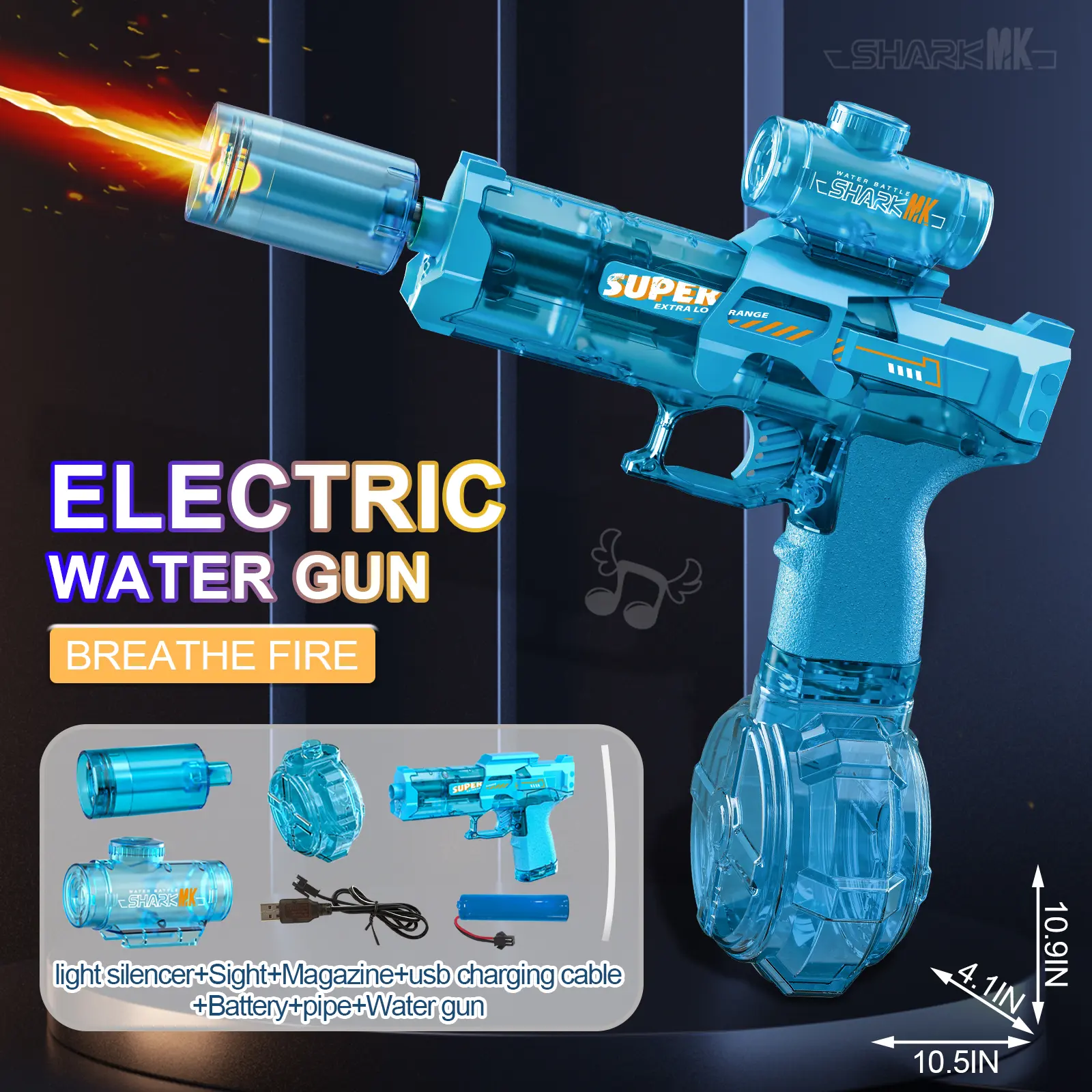 Ultimate Battle Water Blaster Powerful Electric Water Gun,  Automatic Squirt Blaster with Glowing Muzzle 320cc High Capacity, Up to 32 FT Range, Outdoor Summer Party Toy OutdoorFun for Adults &Kids Toys #Summervibes