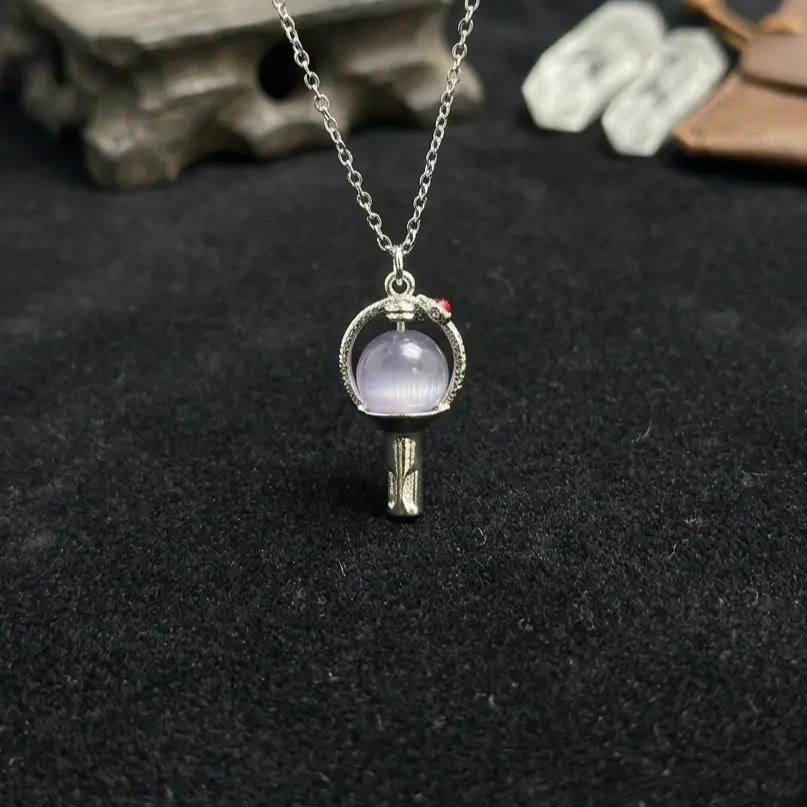 KPop Light Stick Pendant Necklace & Ring – Fan Support Jewelry, ARMY Inspired Choker, Cute Collarbone Chain Gift backtoschool