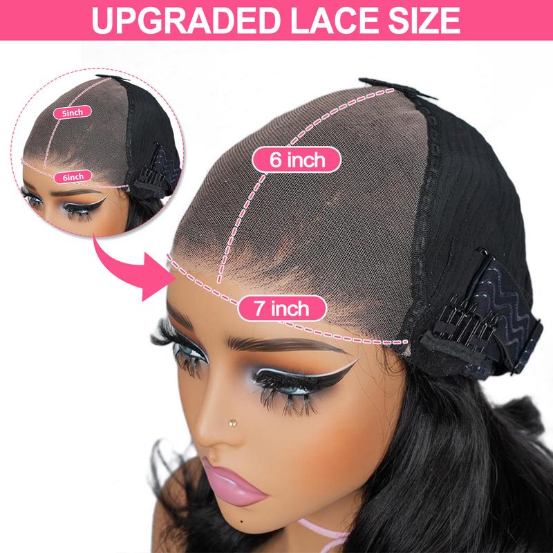 [Free Upgraded 7x6 Lace] Menglle Hair Blow Out 250% Density Bouncy Wave 7x6 Pre Cut Lace Front Wig Spiral Curl Gluess Human Hair Wigs With Middle Part 90s Style#springfresh#TikTokShopJumpstartSale