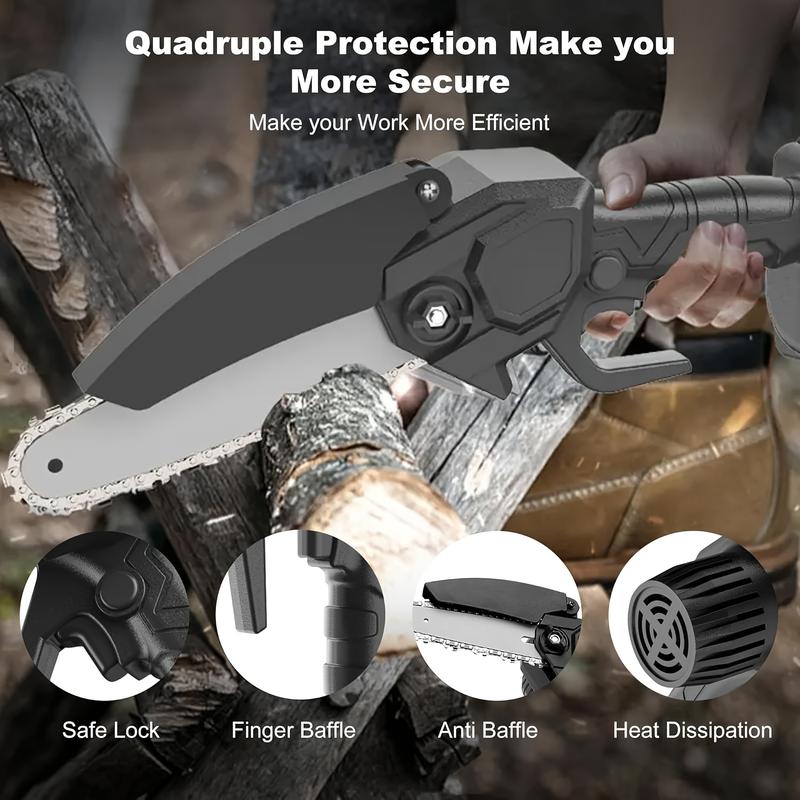 Compact Cordless Chainsaw, 6-Inch Portable Chainsaw, Battery-Powered 6-Inch Chainsaw, Handheld Electric Saw for Trimming Trees And Cutting Wood, Automatic Oiler for Branches, Yard, Home, Garden, Perfect Gift for Men, Spouse, Father, Compact Cordless Chainsaw, 6-Inch Portable Chainsaw, Battery-Powered 6-Inch Chainsaw, Handheld Electric Saw for Trimming Trees And Cutting Wood, Automatic Oiler for Branches, Yard, Home, Garden, Perfect Gift for Men, Spouse, Father,