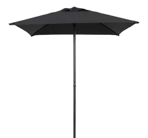 Mainstays 5ft Black Square Patio Umbrella – Push-Up Outdoor Market Umbrella, Fade-Resistant Canopy, Steel Frame Patio Shade Umbrella for Deck, Garden & Backyard