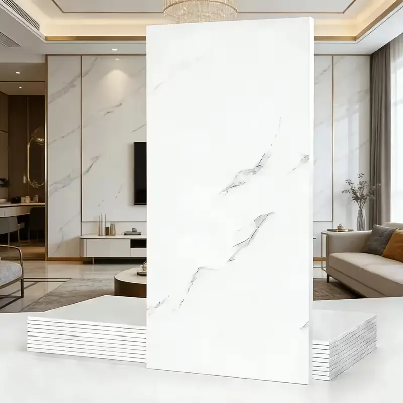 7+1/15+1/21+1pc Glossy White Marble Peel And Stick Wall Tiles Waterproof Oilproof Self-Adhesive Backsplash Stickers for Kitchen Bathroom Living Room Decor (23.62" X 11.81")