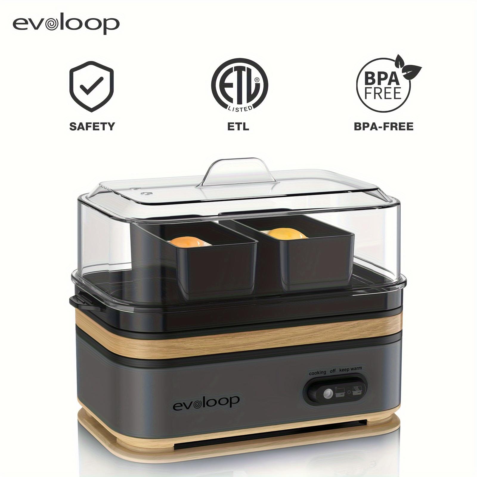 EVOLOOP Rapid Egg Cooker 6 Egg Capacity BPA free Electric Egg Cooker for Hard Boiled Eggs, Poached Eggs, Scrambled Eggs, or Omelets，Easy and Convenient Way to Prepare Delicious Eggs ,outdoor gear