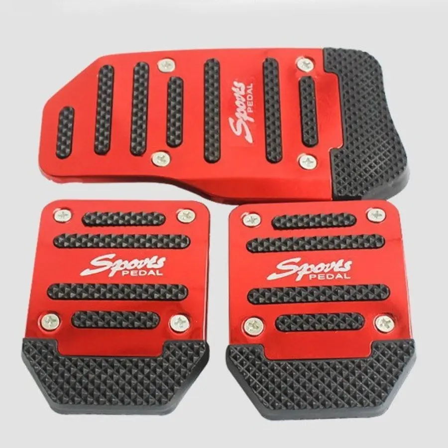 [2pCs Auto Transmission Pedal Kit]2Pcs Aluminum Alloy Automatic Transmission Car Pedal Set (Including Accelerator Pedal & Brake Pedal) - Non-Universal Non-Slip Pedal Cover - Sporty Decorative Accessory