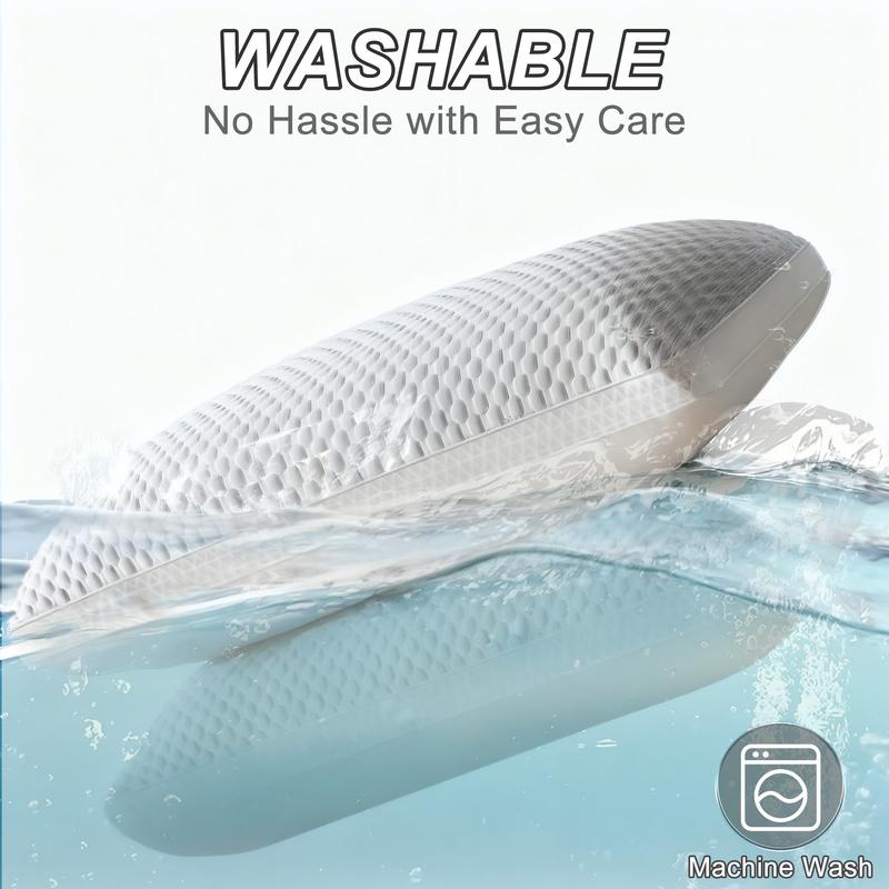 2PCS Raybee Luxury Neck Pillows -Queen Size ,Adjustable Hotel Quality Pillow for Sleeping,Breathable Fabric with Gentle Massage Dots,Festival gifts, Decor Bedroom Accessories [Black Friday]