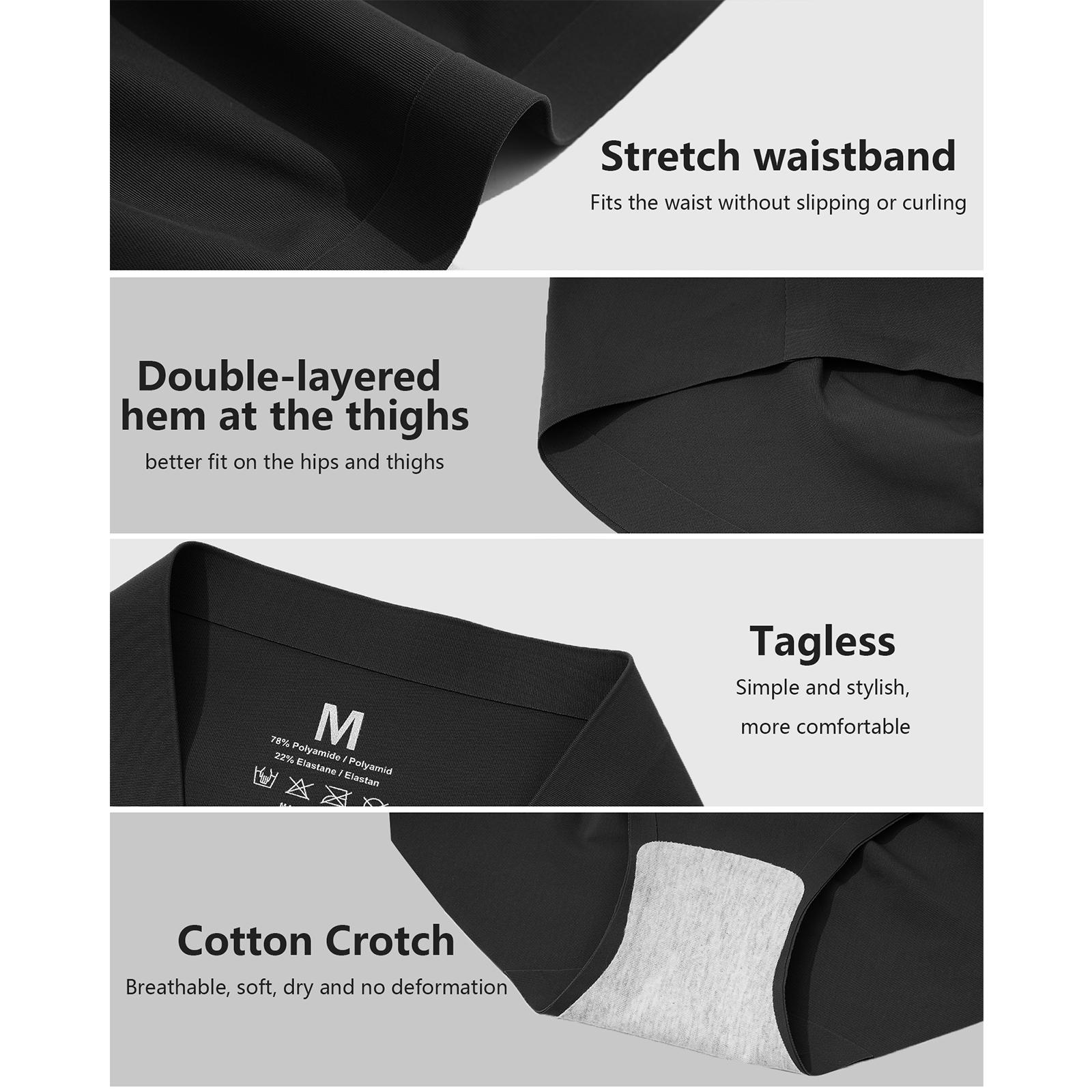 LEVAO Women’s Seamless Mid-Waisted Underwear, No Show Full Coverage Briefs, Stretchy Breathable Panties 6/12 Pack S-XXL, Everyday Comfort Womenswear