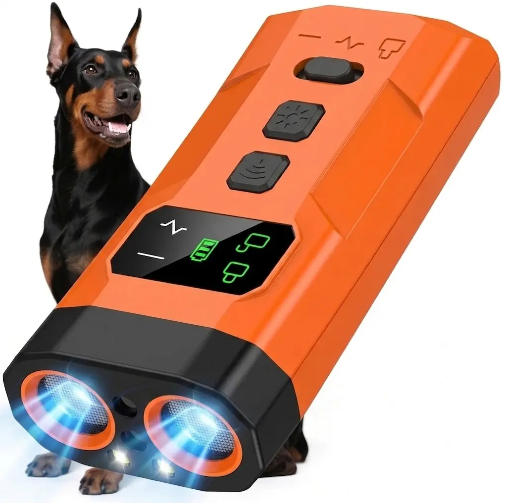 Upgraded Ultrasonic Dog Bark Deterrent Device, 25 Range Anti-Barking Stopper & Portable Training Tool for Indoor Outdoor Use, Safe Bark Control for Own or Neighbor's Dogs