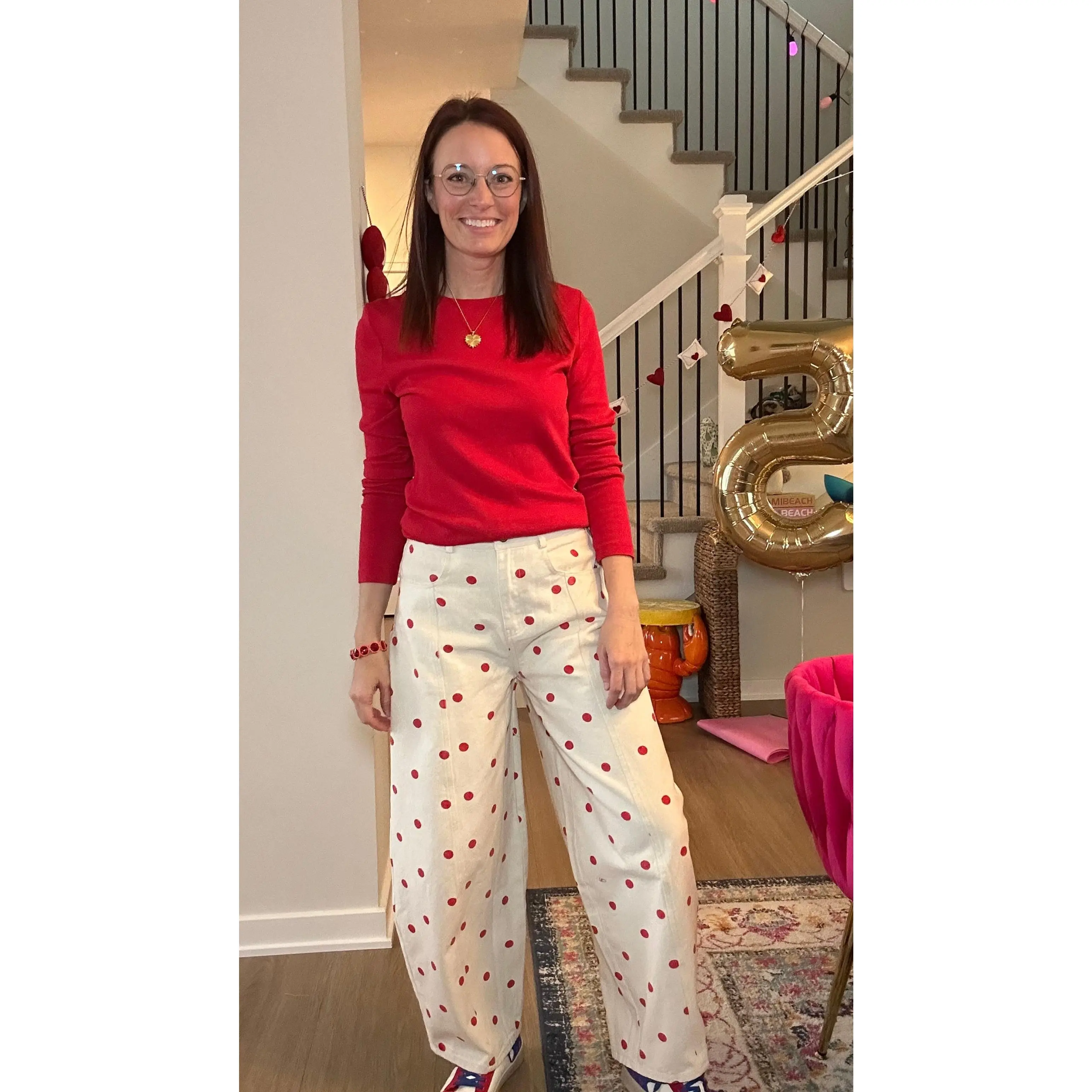 Darling Dot Denim Barrel Jeans Darling Dot Denim Barrel Jeans