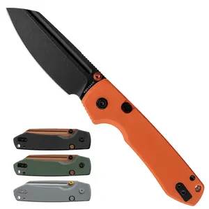 Vosteed Raccoon2.0 EDC Folding Knife - 3.25" 14C28N Modified Sheepsfoot Blade, G10/Micarta Handle, Top Liner Lock, Smooth Ceramic Bearing, Folding Pocket Knife for Daily Tasks