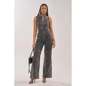 CAMILLA SLEEVELESS DENIM JUMPSUIT