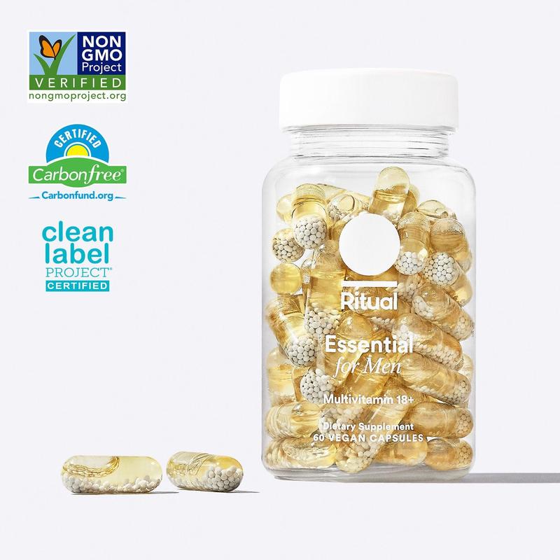 Ritual Multivitamin for Men 18+ with Zinc, Vitamin A and D3 for Immune Function Support*, Omega-3 DHA, B12, K2, Gluten Free, Non-GMO, Vegan, Mint Essenced, 30 Day Supply Ritual Multivitamin for Men 18+ with Zinc, Vitamin A and D3 for Immune Function Support*, Omega-3 DHA, B12, K2, Gluten Free, Non-GMO, Vegan, Mint Essenced, 30 Day Supply