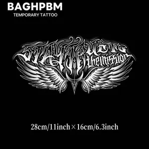 BAGHPBM Waterproof Temporary Tattoo Stickers for Chest & Back - Realistic, 2-pack,Long-Lasting 1-2 Weeks, Semi-Permanent Fake Tattoos