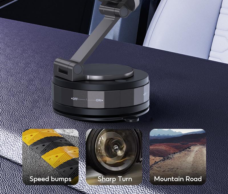 EYD VP05X Magnetic Vacuum Suction Phone Holder, 360° adjustable, strong magnetic adsorption, foldable, universal car and desktop stand.