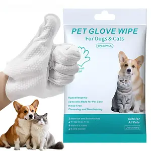 Pet Glove Wipe for Dogs & Cats - 6 Count Pack - Hypoallergenic Hair Removal Tool - Odor Control - Off-the-Shelf Product -Sale Cleaner Animal,summervibes
