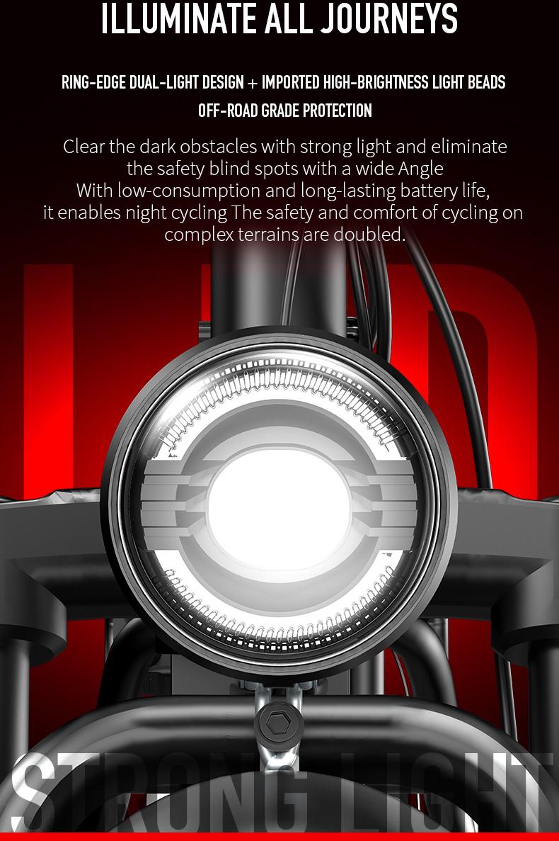 20-Inch All-Terrain Electric Folding Bicycle with High-Carbon Steel Structure 48V 20A-25A Battery 20x4 Off-Road Tires for Versatile Use as Electric Bicycle & Motorcycle SpringStatements