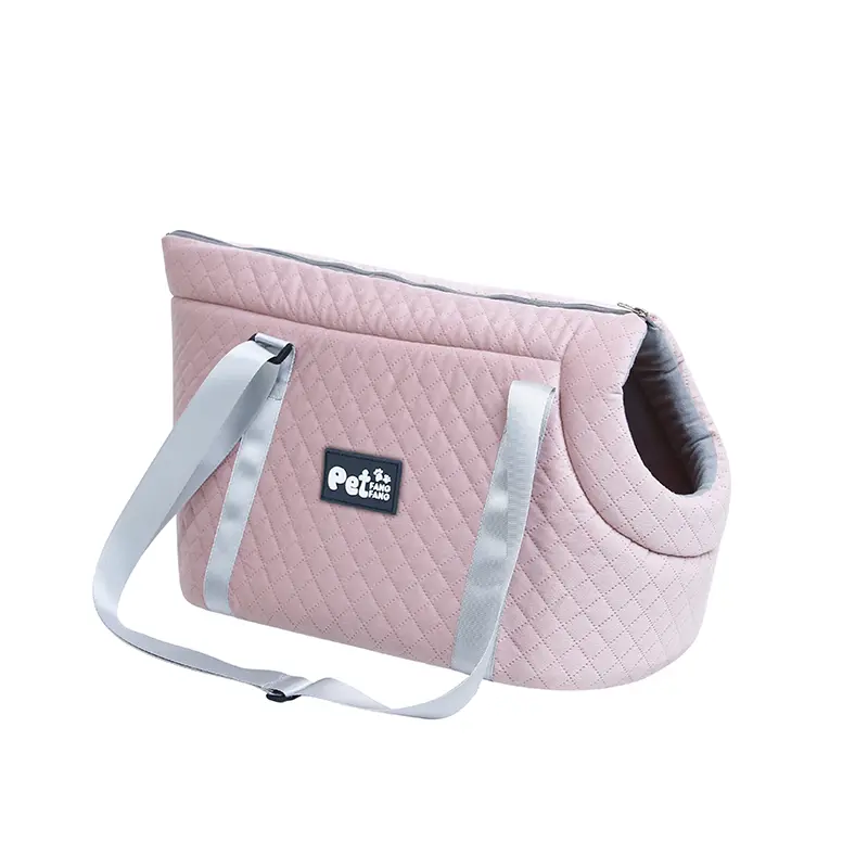 Soft Quilted Portable Pet Carrier Bag, Multifunctional Handheld Dog Car Travel Bed with Traction Protection Rope for Small Cats Puppies