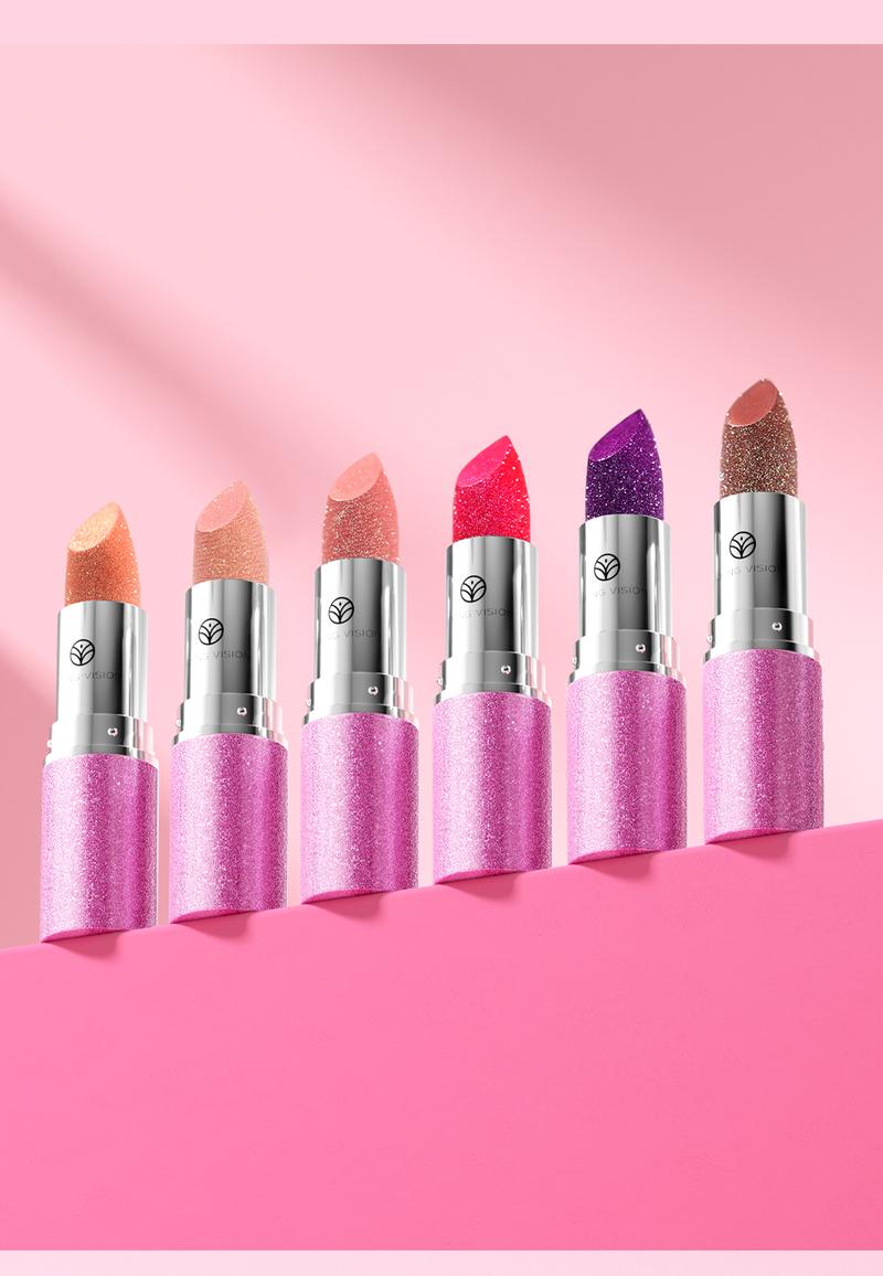 YOUNG VISION Chameleon 6-color Fine Sparkle Lipstick, Multi-purpose Facial Embossed Silk Screen Pearlescent Lipstick and Eyeshadow