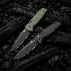 Utility Button Lock Folding Knife D2 Battlewash Blade G10 Handle Multifunctional Cutlery Tool for Outdoor Fishing Camping EDC