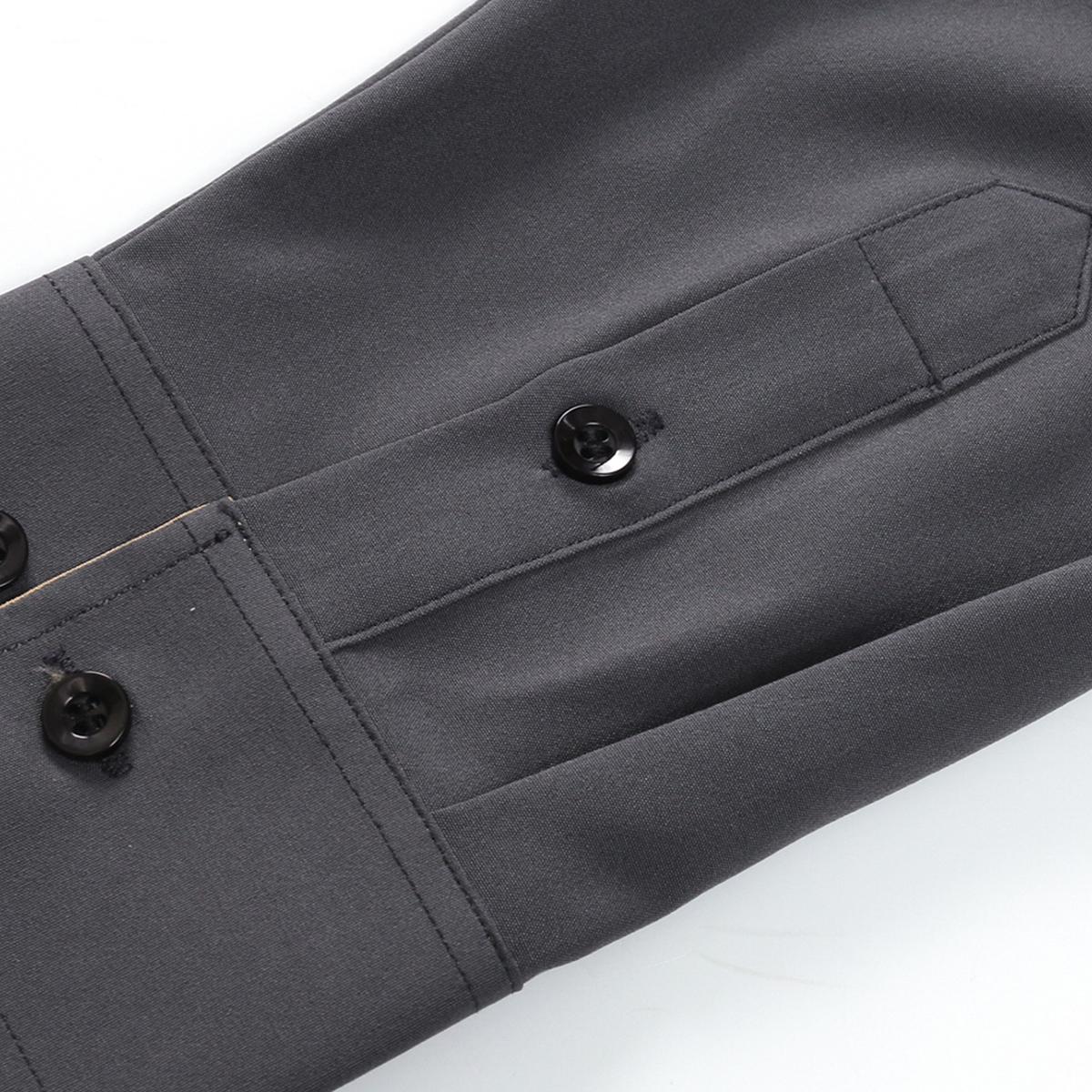 Non-marking pressed rubber high elastic men's shirt long sleeve silky smooth solid color men's top