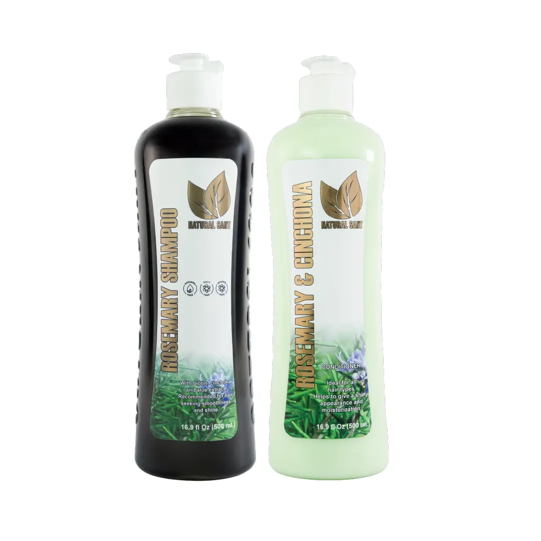 NaturalSant Rosemary & Cinchona Shampoo & Treatment 16 Fl Oz/500 ml - Aloe & Keratin Conditioner for Dry Damaged Hair - Cruelty-Free Paraben-Free Sulfate-Free Haircare