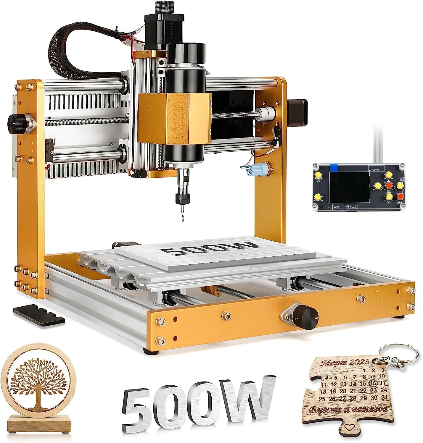 LUNYEE 3018 PRO MAX All-Metal CNC Router Machine - 500W Hardware Power Tool, 3 Axis Limit Switches, Emergency-Stop, GRBL Offline Control, 300x180x80mm Working Area for Wood, Acrylic, MDF