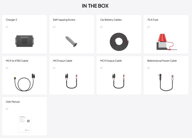 BLUETTI Charger 2 1200W Alternator & Solar Dual DC Charger 13× Faster Charging for Power Stations BLUETTI Charger 2 1200W Alternator & Solar Dual DC Charger 13× Faster Charging for Power Stations