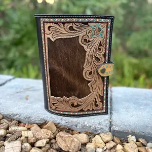 Cowhide tooled leather Bible or book cover
