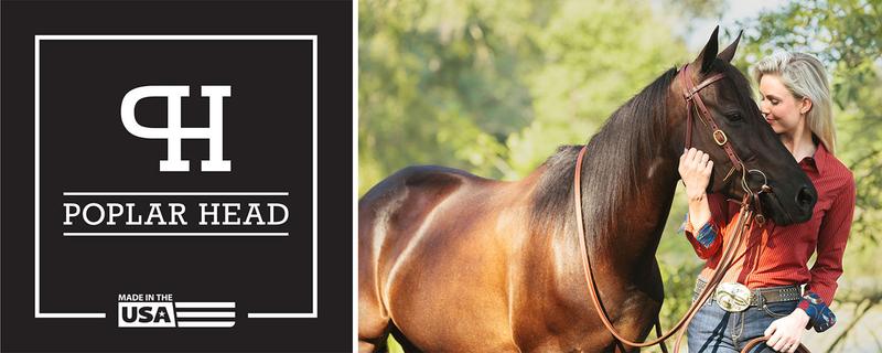 Jeffers Poplar Head Saddlery Oiled Harness Leather Browband Headstall with Waterloop Ends