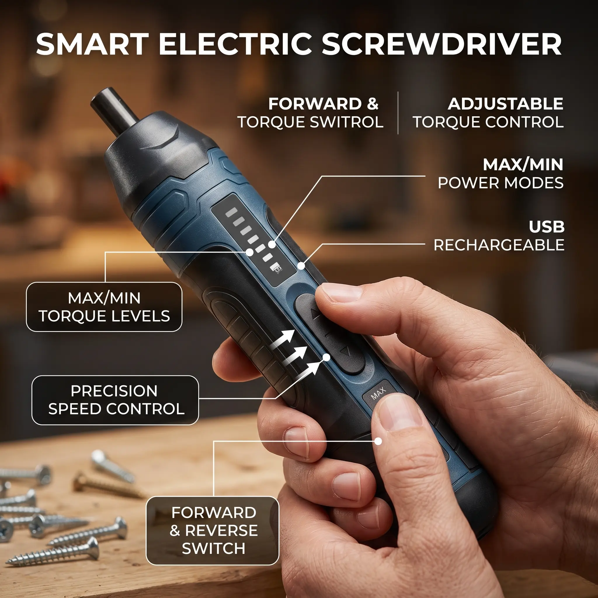 LONGSA 50+ in 1 Cordless Electric Screwdriver Combo Power Tool Set, Rechargeable High Torque Electronic Tool Kit with Precision Bits, Socket Wrench, Carrying Case, Mini Drill, Adjustable Speed, Torque Control for DIY Projects, Furniture Assembly, Usb Port