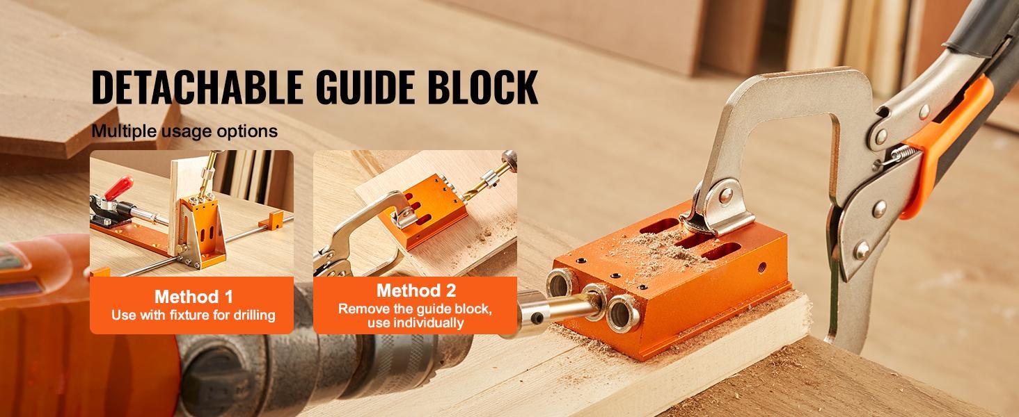 VEVOR Pocket Hole Jig Kit, 34 Pcs Pocket Hole Jig System with 11" C-clamp,  Fixture, Step Drills, Wrenches, Drill Stop Rings, Square Drive Bits, Toolbox, Adjustable, for DIY Carpentry Projects  VEVOR Super Brand Day