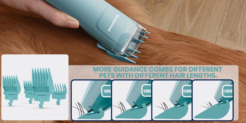 Geoorood Dog Cordless Grooming Vacuum Kit with Brush 10KPa Suction Force 1.6L Dust Collection Low Noise Cleaning