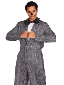 Leg Avenue Classic Pinstriped Tux Jumpsuit Mens Halloween Costume for Adults Easy Step-In Design Comfortable Fit Perfect for Cosplay & Group Events