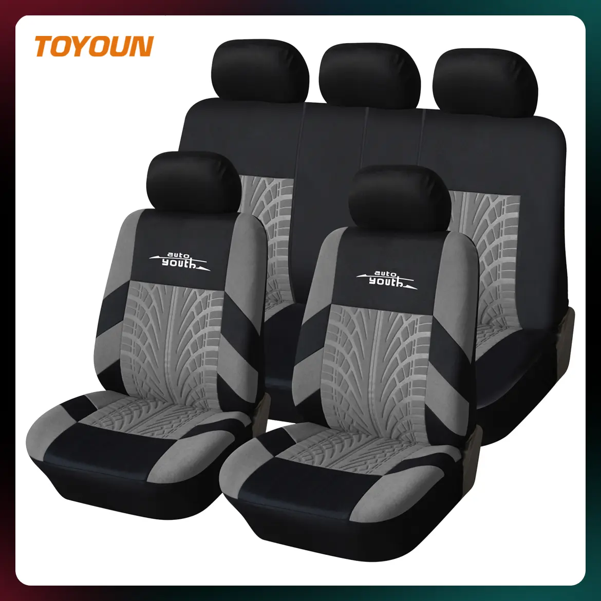 Universal car seat protection for all seasons, wear-resistant and easy to clean, comfortable and breathable, tire print design, suitable for most cars, trucks, vans, SUVs, compatible with airbags, essential accessories for high-end interiors fathersdaygif