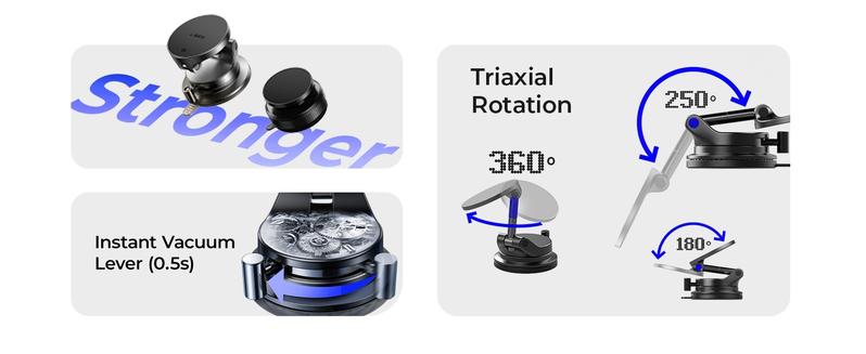 LISEN Vacuum Magnetic Phone Charger， [ SuctionPro ] 15W Wireless Car Charger, Suction Cup Phone Holder,360° Vacuum Magnetic Phone Holder for iPhone 17 Pro Max Air 17-12,Samsung S25 with MagSafe Case