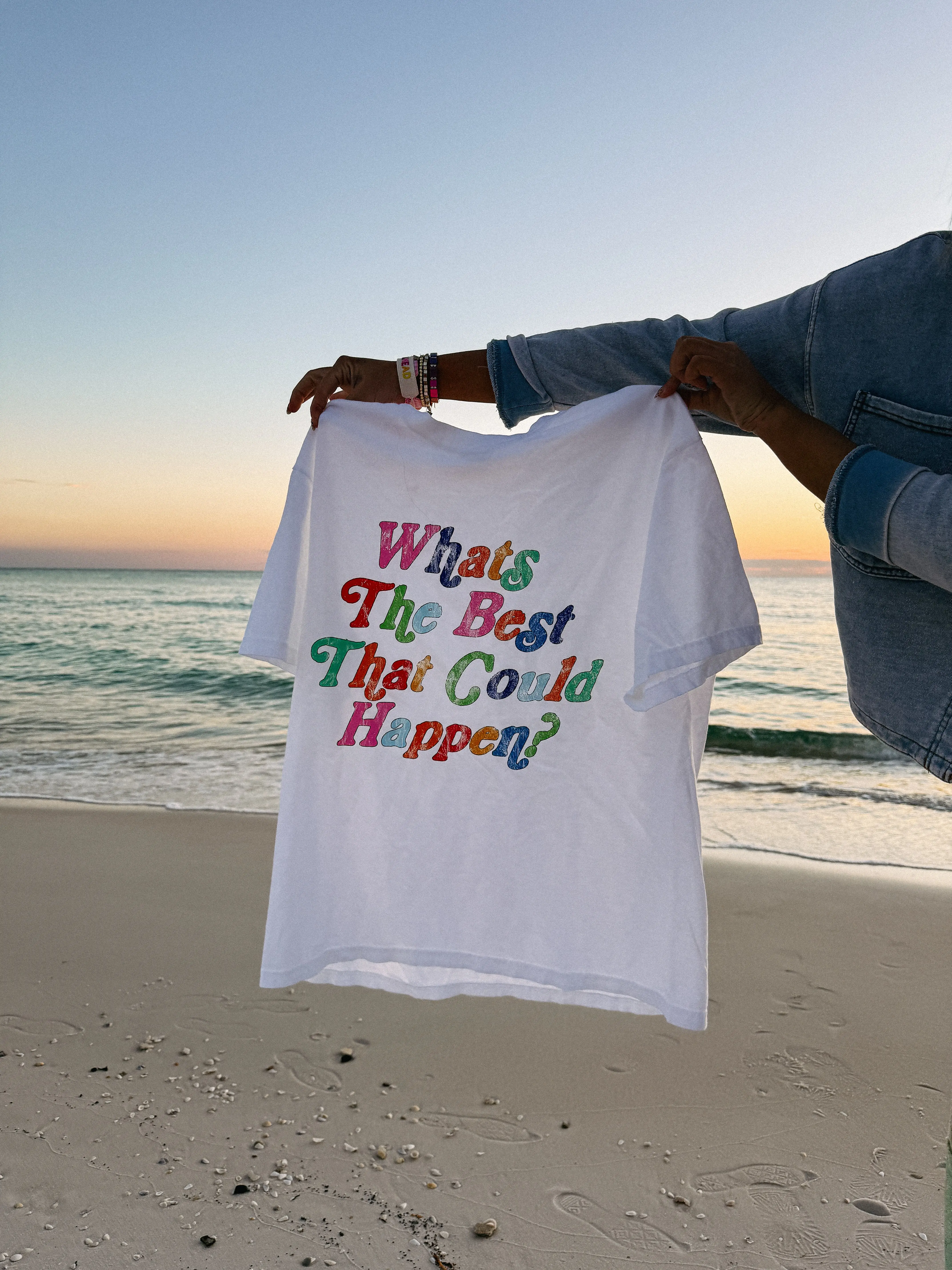 Comfort Colors ETTA OG What The Best That Could Happen Graphic Tee - Ivory Oversized Shirt