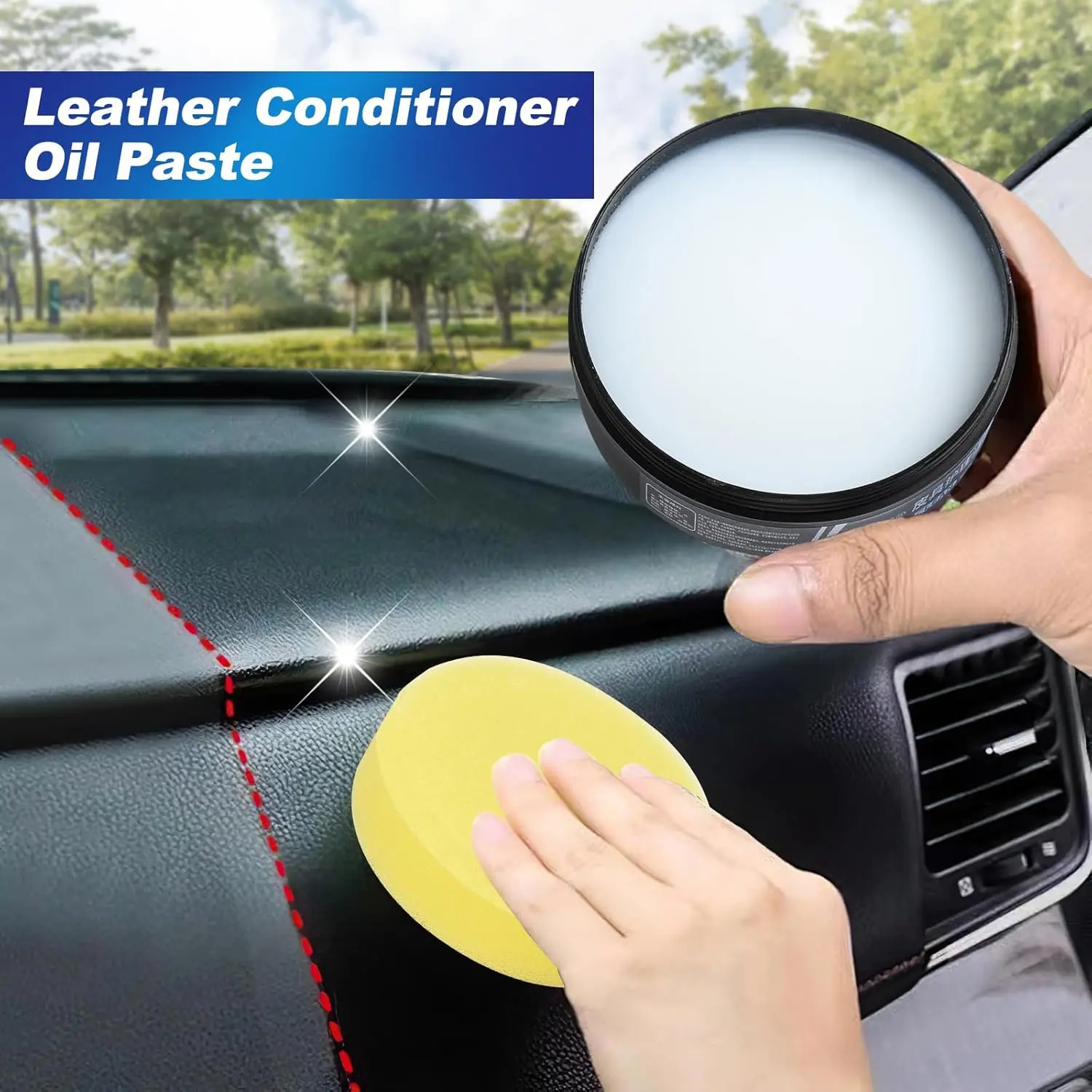 Car Leather Cleaner and Conditioner, Multi-Purpose essentials Interior  Cleaning Cream for Car Seats, Dashboard, Steering Wheel, and Door Panels