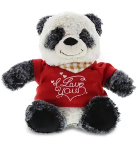 PLUSH I LOVE YOU RED SHIRT- SUPER-SOFT PLUSH - SITTING PANDA